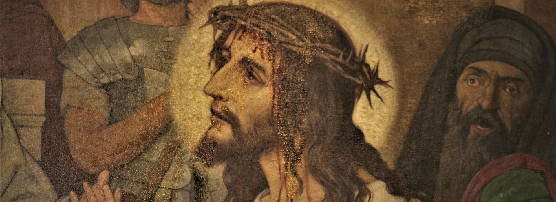 Chemin de Croix à St-Joseph - 1ère station - détail visage Christ